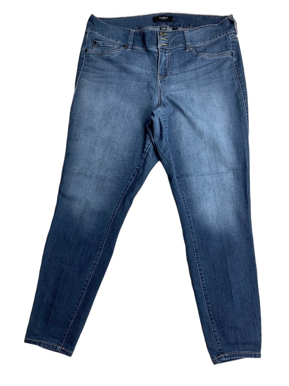 Torrid Denim Blue Mid-Rise Plus-Size Skinny Jeans Womens Size 20 Cotton Blend